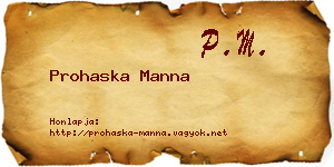 Prohaska Manna névjegykártya